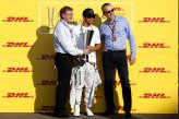 Lewis Hamilton (GBR) Mercedes AMG F1 receives the DHL Fastest Lap Trophy.