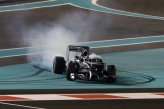 Race winner and World Champion Lewis Hamilton (GBR) Mercedes AMG F1 W05 performs donuts.