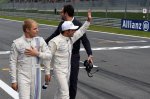 Valtteri Bottas (FIN) Williams and pole sitter Felipe Massa (BRA) Williams celebrate in parc ferme.