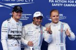 (L to R): Nico Rosberg (GER) Mercedes AMG F1, pole sitter Felipe Massa (BRA) Williams and Valtteri Bottas (FIN) Williams celebrate in parc ferme.