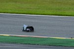 The damaged front wing of the car of Nico Rosberg (GER) Mercedes AMG F1 lies on the track after he clashed with Lewis Hamilton (GBR) Mercedes AMG F1.