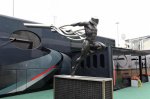 Sculpture outside the FOM motorhome. Formula One World Championship, Rd9, British Grand Prix, Qualifying, Silverstone, England, Saturday, 5 July 2014