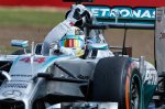 Race winner Lewis Hamilton (GBR) Mercedes AMG F1 W05 celebrates. Formula One World Championship, Rd9, British Grand Prix, Race Day, Silverstone, England, Sunday, 6 July 2014