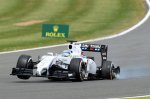 Felipe Massa (BRA) Williams FW36  with accident damage on lap one. Formula One World Championship, Rd9, British Grand Prix, Race Day, Silverstone, England, Sunday, 6 July 2014