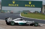 Lewis Hamilton (GBR) Mercedes AMG F1 W05 spins off track on lap 1.
