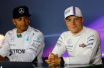 Post qualifying Press Conference and results: 1st Lewis Hamilton (GBR) Mercedes AMG F1, left. 3rd Valtteri Bottas (FIN) Williams Martini Racing, right.