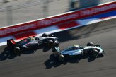 Nico Rosberg (GER) Mercedes AMG F1 W05 battles with Esteban Gutierrez (MEX) Sauber C33.