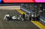 Nico Rosberg (GER) Mercedes AMG F1 W05 stalled on the grid.