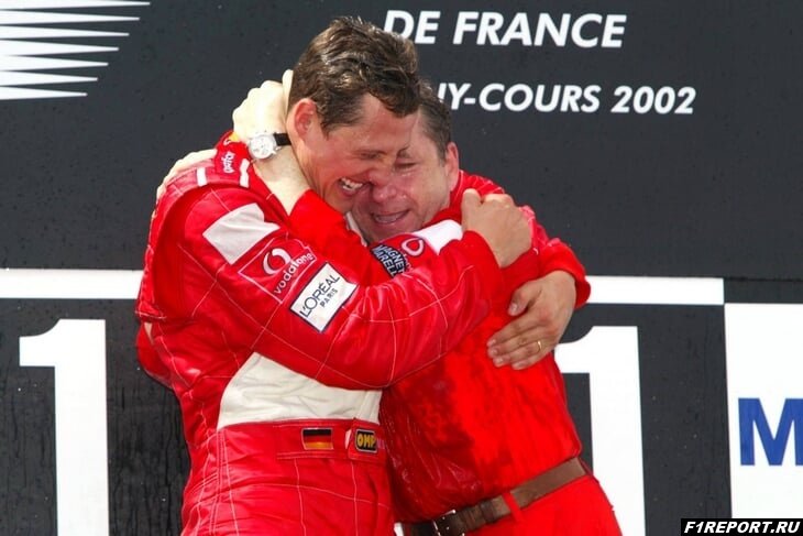 Жан Тодт смотрит гонки Формулы-1 вместе с Михаэлем Шумахером