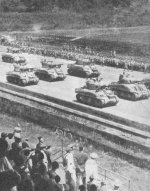14 мая 1945 по треку прошёл парад из артиллерии и бронетехники, которые сильно повредили полотно трека.